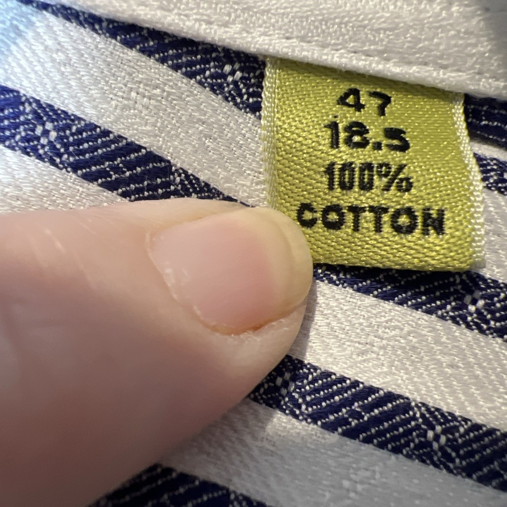 Robert Graham Button Down Shirt Mens 2XL Blue White Striped Jacquard Long Sleeve - Picture 9 of 12